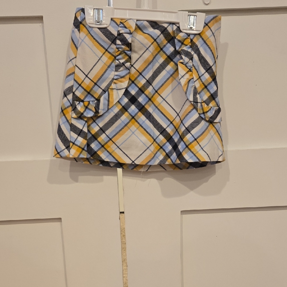 Janie and Jack Blue and Tan Plaid Skirt